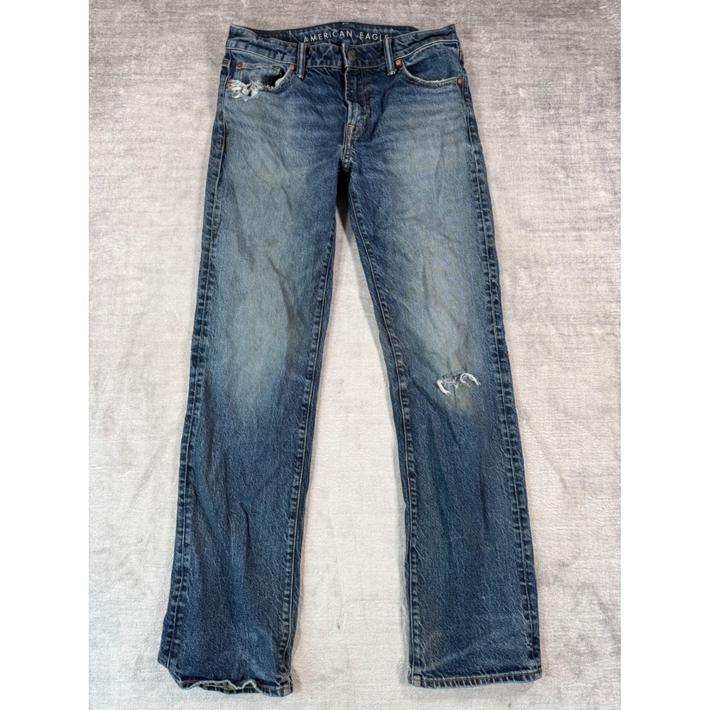 American Eagle Jeans Mens 32x34 Blue Original Bootcut Distressed Easyflex Denim